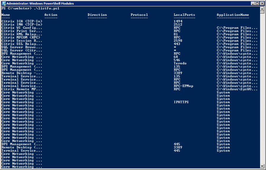 Listing Windows Firewall Rules Using Microsoft PowerShell – Carl Webster