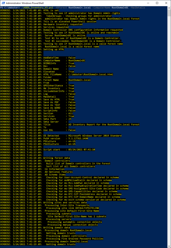 Microsoft Active Directory Documentation Script V3.04 – Carl Webster