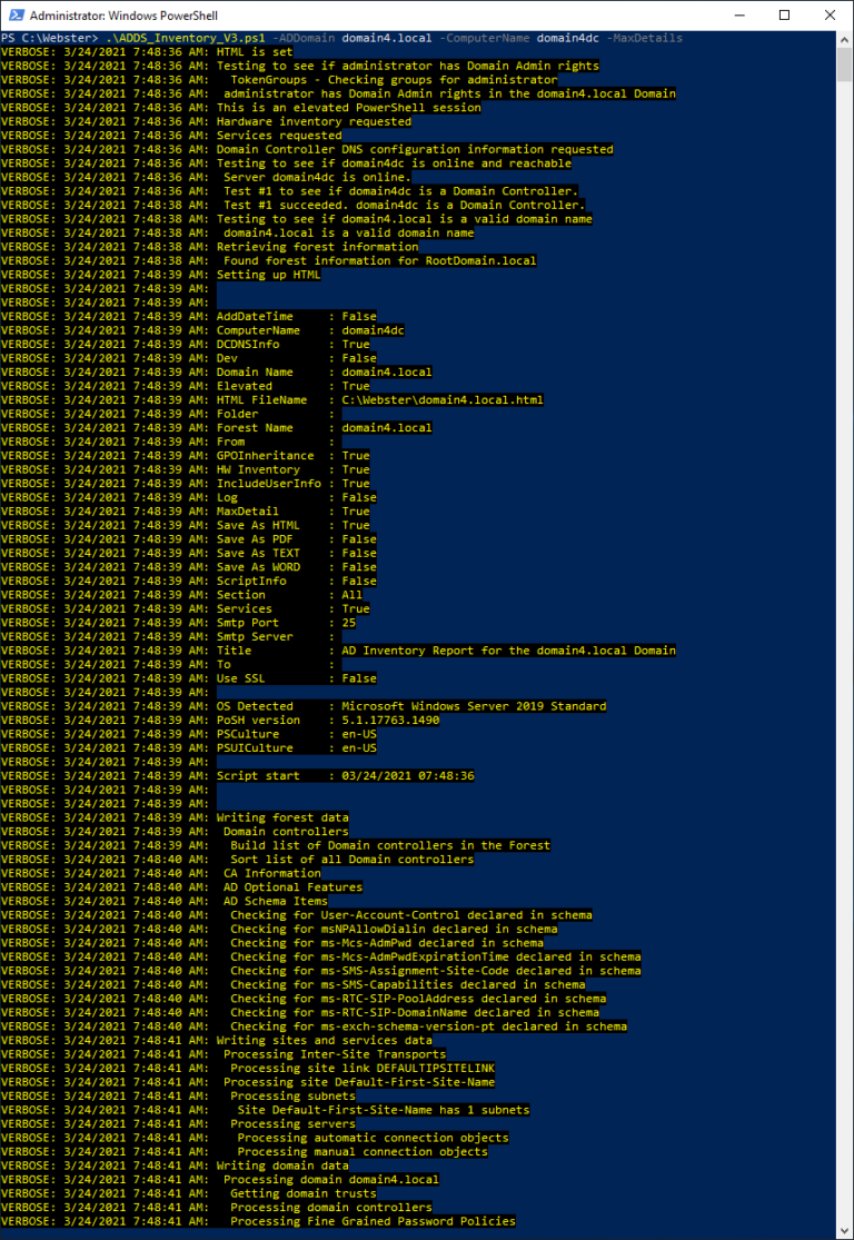 Microsoft Active Directory Documentation Script V3.04 – Carl Webster