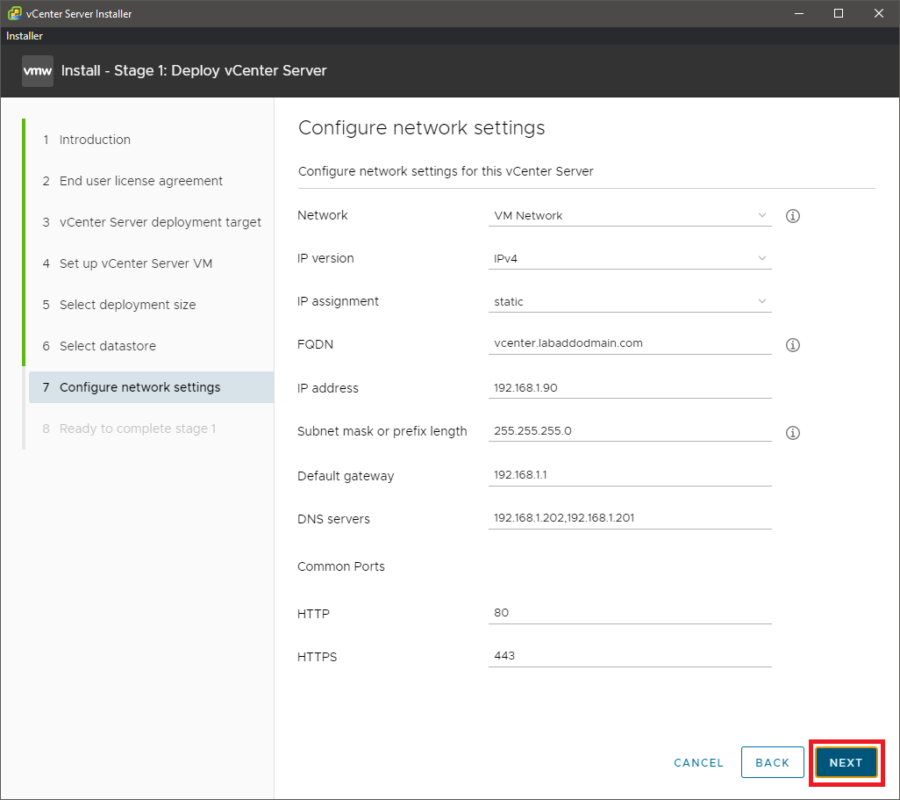 06 Building Webster’s Lab V2 – Install the VMware vCenter Server ...