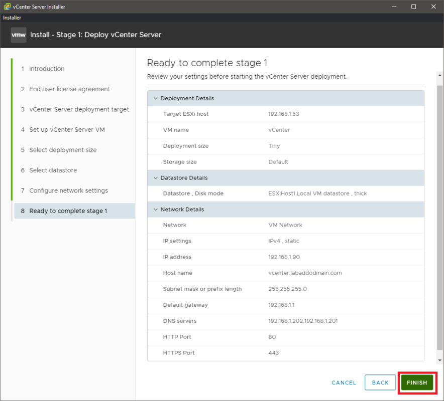 06 Building Webster’s Lab V2 – Install the VMware vCenter Server ...