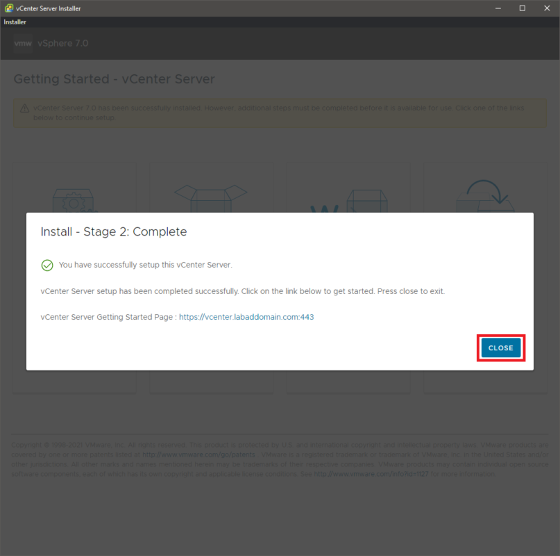 06 Building Webster’s Lab V2 – Install the VMware vCenter Server ...